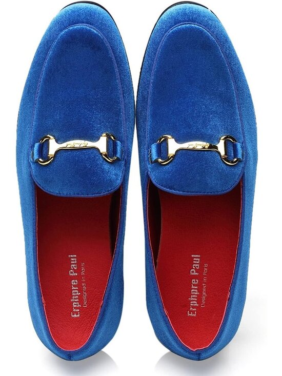 Men\'s Blue Velvet Loafers Wedding Party Prom Homecoming Shoes main image 6